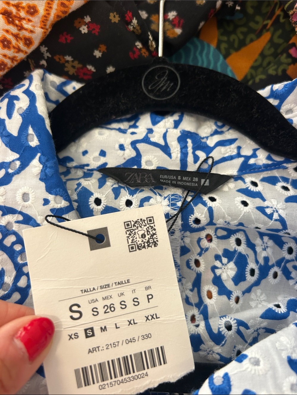 Zara Blue and White Paisley Midi Shirt Dress - Picture 4 of 6